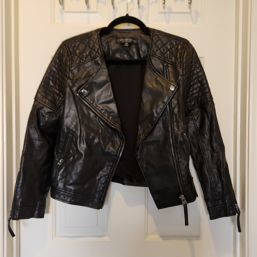 Topshop Black Leather Jacket